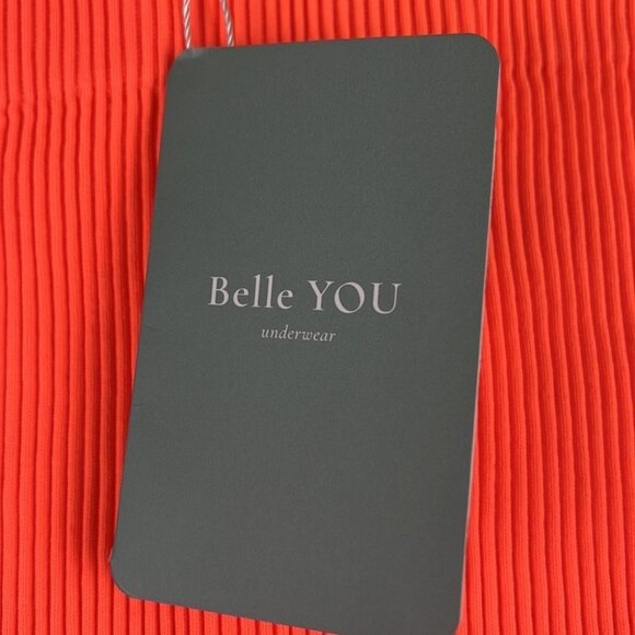 NWT Belle You Orange Ribbed Leggings - Picture 4 of 9